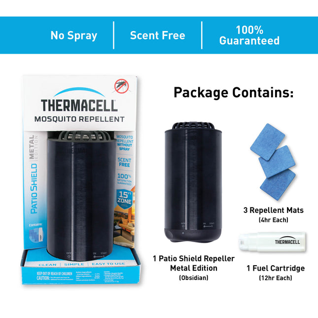 Thermacell Patio Shield Portable No Spray Bug Mosquito Repellent, Metal Edition - Bargainwizz
