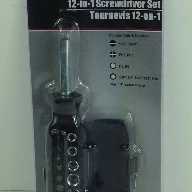 Tool Bench - Screwdriver; Allen Wrench; Driver Socket (12-in-1 Compact Set) - Bargainwizz