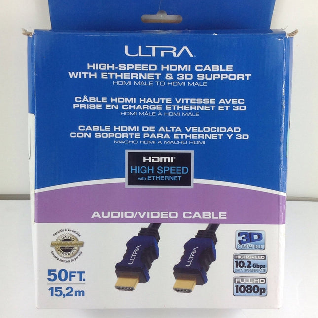 Ultra 50FT High Speed HDMI Cable with Ethernet and 3D Support -10.2Gbps, 1080 - Bargainwizz