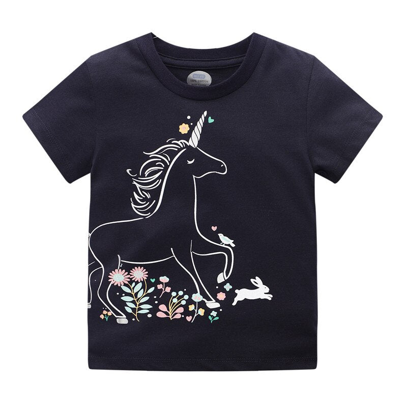 Unicorn Print Girls T shirts - Bargainwizz