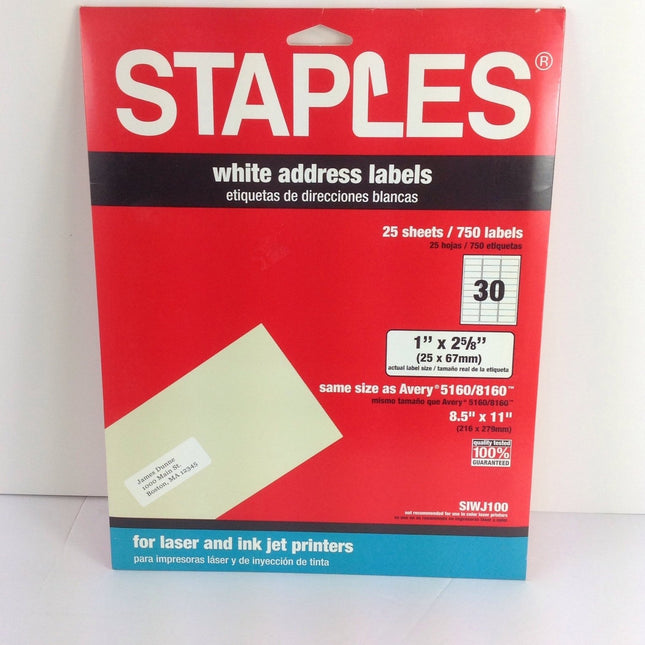 White Address Labels, Laser Ink and Jet - Bargainwizz
