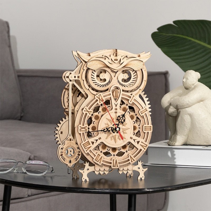 Wooden Owl Clock Puzzle Kit - Bargainwizz