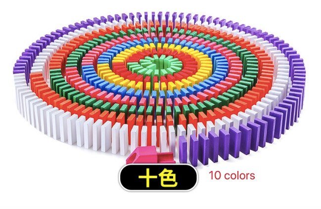 Wooden Rainbow Domino Block Set - Bargainwizz