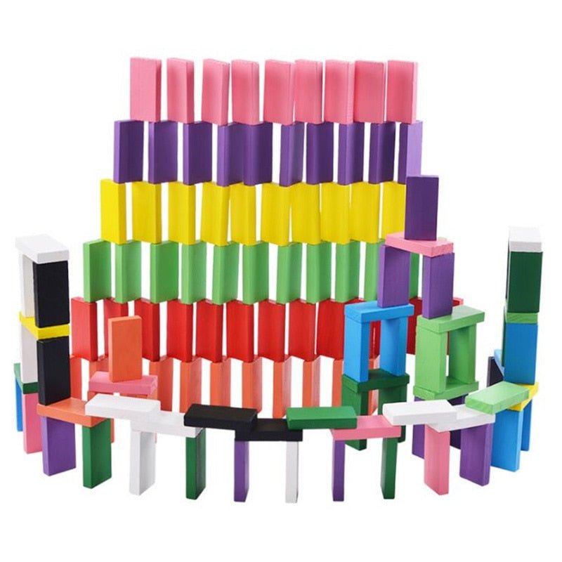 Wooden Rainbow Domino Set - Bargainwizz